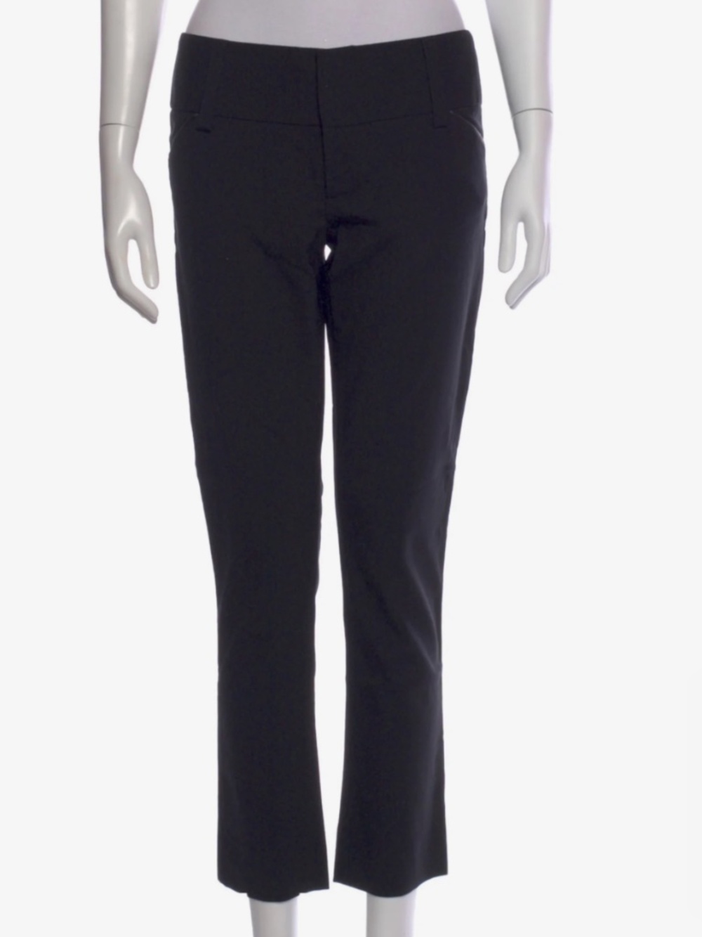 Alice & Olivia Wool Strait Leg Pants Black Size 4 S